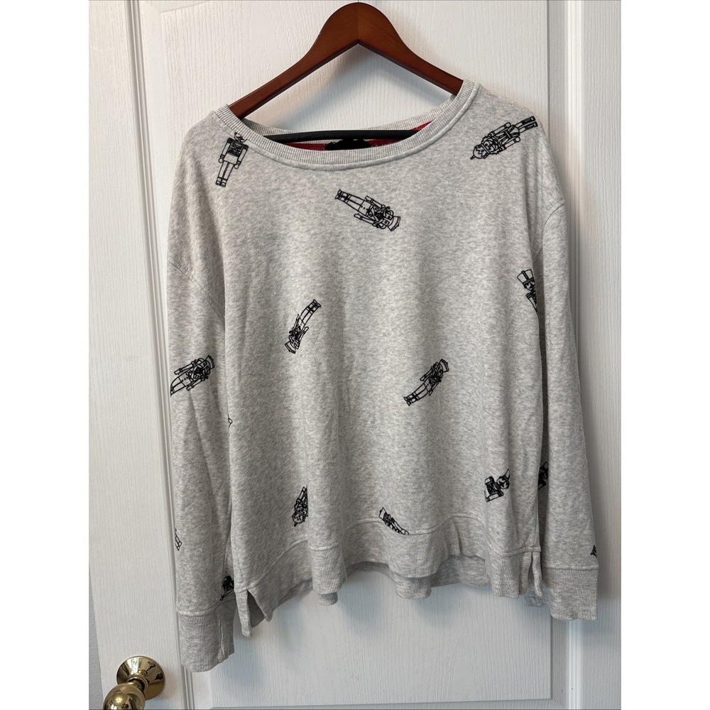 Jane & Delancey Women Nutcracker Sweatshirt Heather Gray XL Pullover